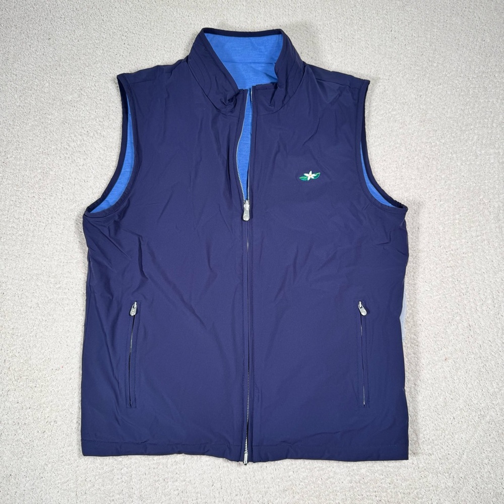 Peter Millar Golf Vest Mens Reversible Full Zip Jacket Blue Size M